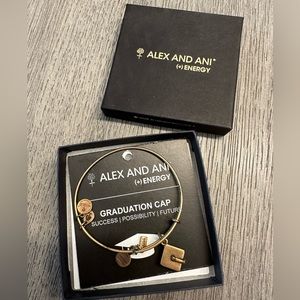 Alex & Ani Graduation Cap Charm Bracelet - Gold - 2014 - Original Box